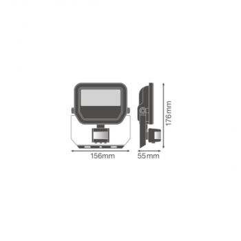 LEDVANCE Schweinwerfer mit Bewegungsmelder FLOODLIGHT SENSOR FL PFM 20 W 4000 K SYM 100 S WT, 2400lm, weiß (4058075460973)