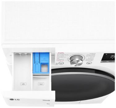 LG F4WR7091 9kg Frontlader Waschmaschine, 60 cm breit, 1400 U/Min, AquaStop, Steam Funktion, ThinQ (WLAN), Kindersicherung, AI DD, weiß