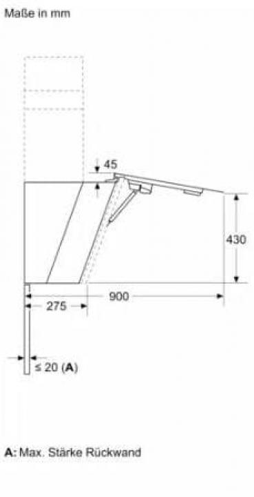 Siemens LC91KLT60 A+ Wandesse, 90 cm breit, cookConnect System, iQdrive-Motor, Leistung 3-stufig + 2 Intensiv, Klarglas schwarz bedruckt