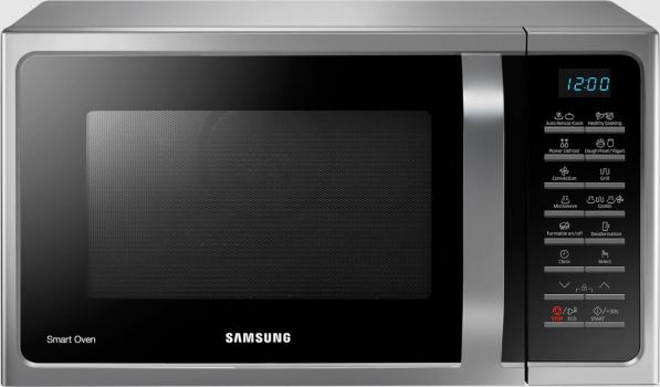 ARDEBO.de Samsung MC28H5015AS Stand Mikrowelle, 900 W, 28 L, 6 Leistungsstufen, Grill, Heißluft, ECO-Modus, Timer, silber