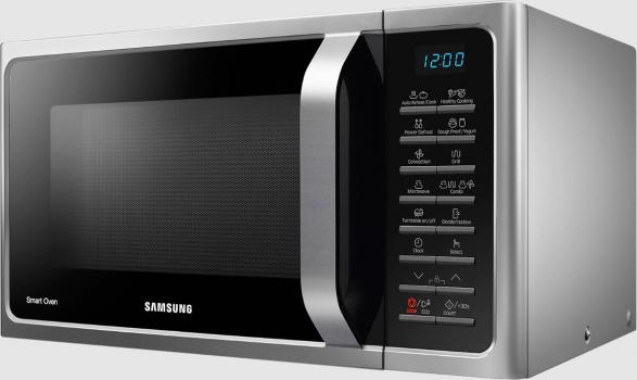 Samsung MC28H5015AS Stand Mikrowelle, 900 W, 28 L, 6 Leistungsstufen, Grill, Heißluft, ECO-Modus, Timer, silber