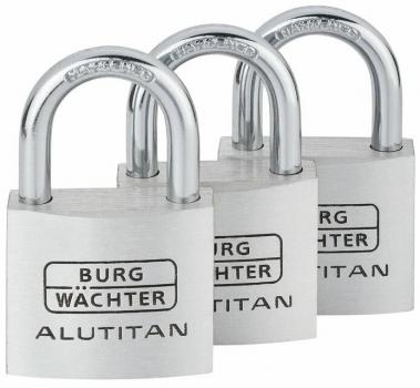 ARDEBO.de Burg Wächter Trio 770 40 SB Alutitan Vorhangschloss-Set, Aluminium (36251)