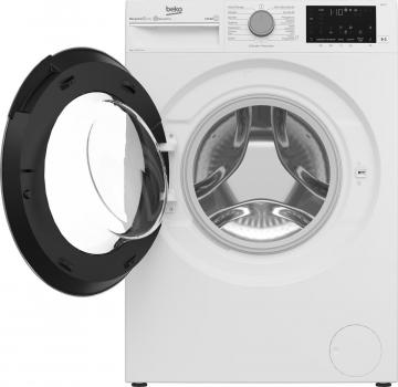 Beko B3WFU58415W1 8kg Frontlader Waschmaschine, 60 cm breit, 1400 U/Min, Watersafe, Türanschlag links, Kindersicherung, Bluetooth, Nachlegefunktion, Steam Cure, weiß