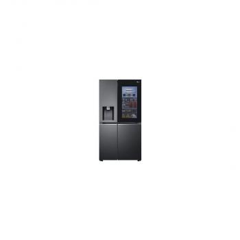 LG GSXV90MCDE Side-by-Side Kombination, 91cm breit, 635 L, NoFrost, Eis-, Crushed Ice- und Wasserspender, Craft Ice, Festwasseranschluss, Edelstahl schwarz matt