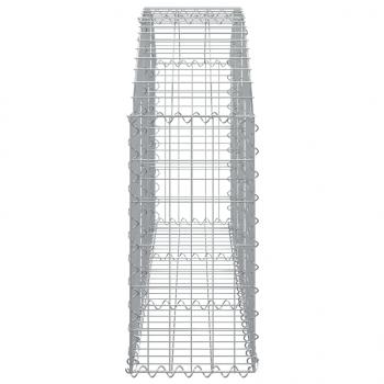 Gabione mit Hochbogen 150x30x60/80 cm Verzinktes Eisen