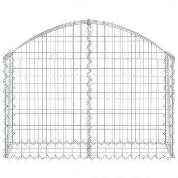 Gabione mit Hochbogen 100x30x60/80 cm Verzinktes Eisen