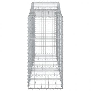 Gabionen mit Hochbogen 6 Stk. 200x50x120/140cm Verzinktes Eisen