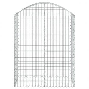 Gabione mit Hochbogen 100x50x120/140 cm Verzinktes Eisen