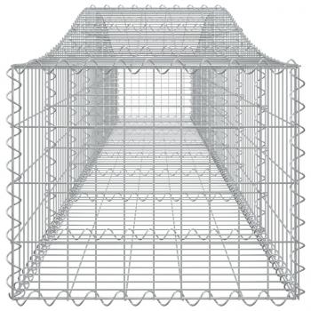 Gabionen mit Hochbogen 5 Stk. 400x50x40/60cm Verzinktes Eisen