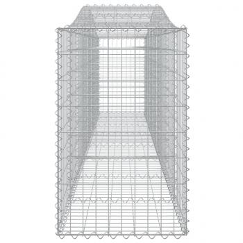 Gabionen mit Hochbogen 6 Stk. 400x50x80/100cm Verzinktes Eisen