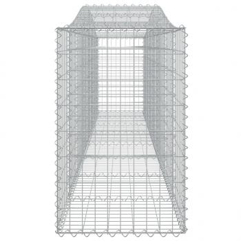 Gabionen mit Hochbogen 5 Stk. 400x50x80/100cm Verzinktes Eisen