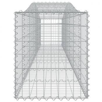 Gabionen mit Hochbogen 9 Stk. 400x50x60/80cm Verzinktes Eisen