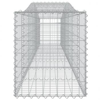 Gabionen mit Hochbogen 5 Stk. 400x50x60/80cm Verzinktes Eisen