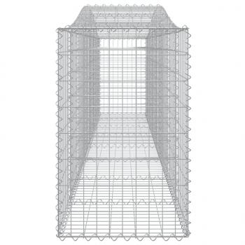 Gabionen mit Hochbogen 2 Stk. 400x50x80/100cm Verzinktes Eisen