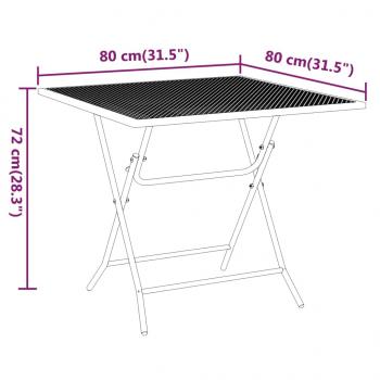 3-tlg. Garten-Essgruppe Streckmetall Anthrazit