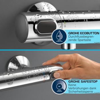 GROHE Quickfix Precision Flow Thermostat Brausebatterie, 1/2", chrom (34805001)