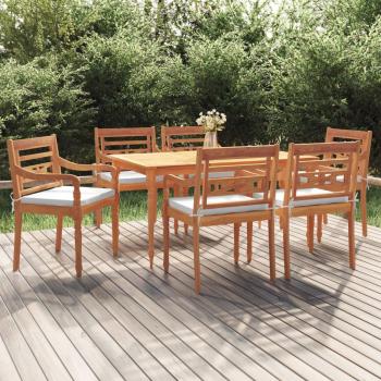 ARDEBO.de - 7-tlg. Garten-Essgruppe mit Kissen Massivholz Teak