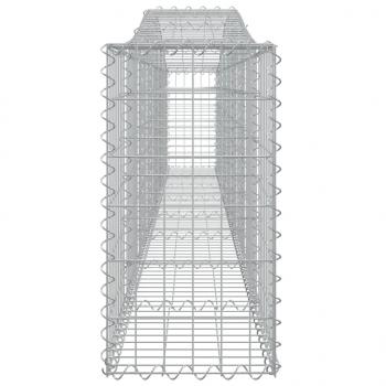 Gabionen mit Hochbogen 7 Stk. 400x30x60/80 cm Verzinktes Eisen