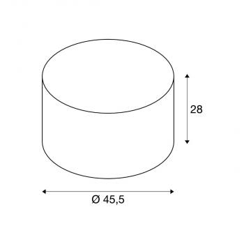 SLV FENDA Leuchtenschirm, rund, Ø/H 45,5/28 cm, grau (1004775)