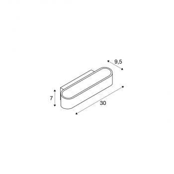 SLV ASSO 300 Wandleuchte, LED, 3000K, oval, aluminium gebürstet (151275)