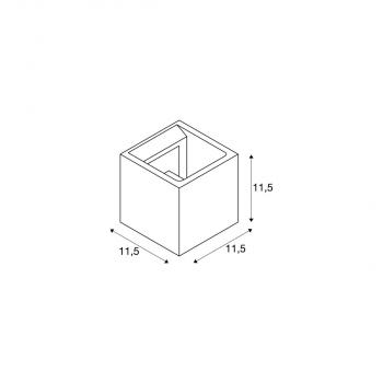 SLV SOLID CUBE Wandleuchte, QT14, grau, max. 25W (1000910)