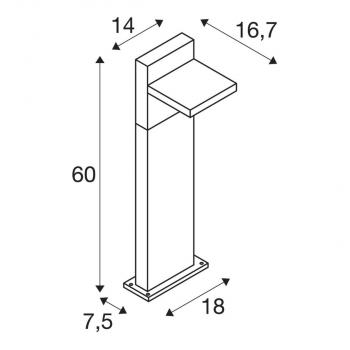 SLV ABRIDOR POLE 60, Outdoor LED Stehleuchte IP55 3000/4000K, anthrazit (1002991)