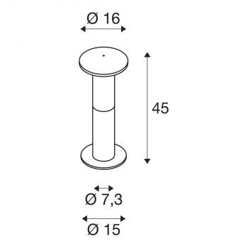 SLV ALPA MUSHROOM 45, Outdoor Standleuchte TC-(D,H,T,Q)SE IP55, Ø/H 16/40 cm, max. 24W, steingrau (228935)