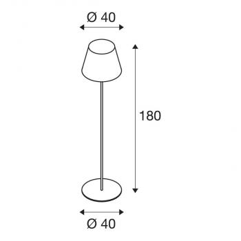 SLV ADEGAN, Outdoor Standleuchte, TC-(D,H,T,Q)SE, IP54, max. 24W, anthrazit (228965)