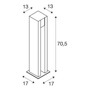 SLV Arrock Slot Outdoor Granit Standleuchte, LED GU10 51 mm, IP44 , eckig, 4W LED, grau (231440)