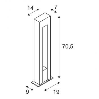 SLV Arrock Arc QPAR51 Outdoor Standleuchte, IP44, salt & pepper, max. 35W, Granit, grau (231420)