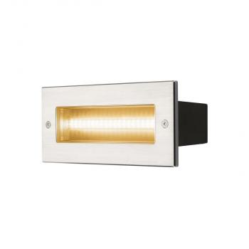 ARDEBO.de SLV BRICK, Outdoor Wandeinbauleuchte, LED, 3000K, IP67, 230V, 950lm 10W, edelstahl (233650)