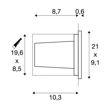 SLV BRICK, Outdoor Wandeinbauleuchte, LED, 3000K, IP67, 230V, 950lm 10W, edelstahl (233650)