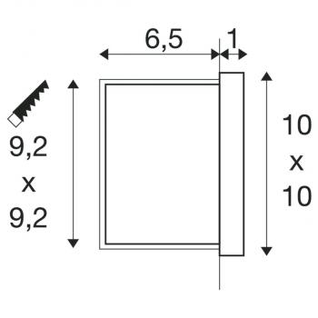 SLV CONCRETO Wandeinbauleuchte, 3.2W, 45lm, 3000K, IP65, grau (1006406)