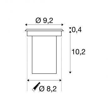 SLV DASAR 920 Outdoor LED Bodeneinbauleuchte, 3000K, rund, IP67, Blende edelstahl gebürstet, 230V (233520)