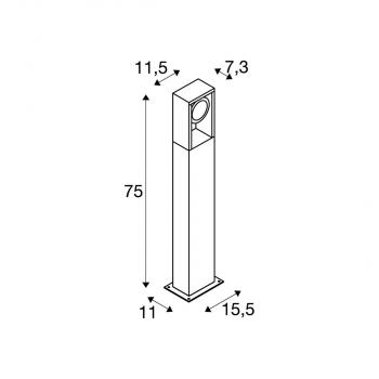 SLV ESKINA FRAME 75 Outdoor Stehleuchte, LED, single, anthrazit, CCT switch 3000/4000K (1004750)