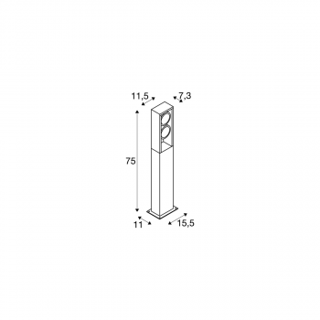 SLV ESKINA FRAME 75 Outdoor Stehleuchte, LED, double, anthrazit, CCT switch 3000/4000K (1004751)