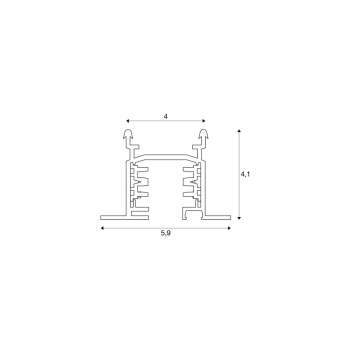 SLV EUTRAC 3Phasen-Einbauschiene, Hochvoltschiene, weiß, 2m (1001531)