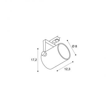 SLV EURO SPOT für Hochvolt-Stromschiene 3Phasen, QPAR51, weiß, max. 25W, inkl. 3Phasen-Adapter (153851)