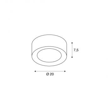 SLV FERA 25 DALI Deckenaufbauleuchte, LED, schwarz, CCT switch 3000/4000K (1002968)