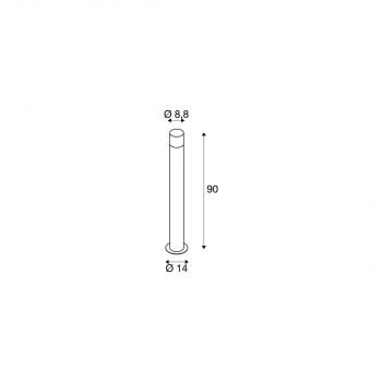 SLV GRAFIT 90 Outdoor Stehleuchte, anthrazit, round, E27 (1006182)