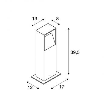 SLV LOGS 40 Outdoor Standleuchte, LED, 3000K, IP65, eckig, anthrazit (232115)