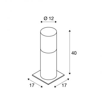 SLV LISENNE POLE 40 Outdoor Standleuchte, E27, grau, IP54 (1000665)