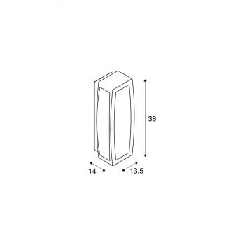 SLV MERIDIAN BOX Sensor Outdoor Wandleuchte, TC-(D,H,T,Q)SE, IP54, grau, max. 25W (230084)