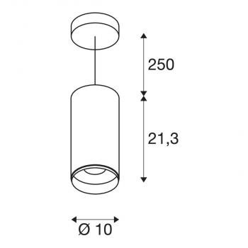 SLV NUMINOS PD DALI L Indoor LED Pendelleuchte 36°, 28W, 2400lm, 2700K, weiß/schwarz (1004631)