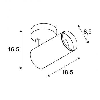 SLV NUMINOS SPOT PHASE M, Indoor, LED, Deckenaufbauleuchte, 4000K, 24°, schwarz/schwarz (1004210)