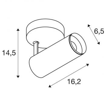 SLV NUMINOS XL Deckenaufbauleuchte 24°, 36W, 3290lm, 2700K, schwarz (1004394)