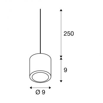 SLV OCULUS Indoor LED Pendelleuchte, single, DIM-TO-WARM, 2000-3000K, schwarz (1004672)