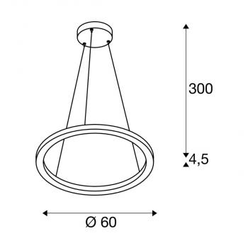 SLV ONE 60 PD DALI UP/DOWN Indoor LED Pendelleuchte, CCT switch 3000/4000K, schwarz (1004761)