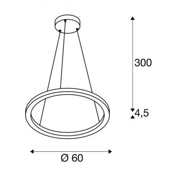 SLV ONE 60 PD DALI UP/DOWN Indoor LED Pendelleuchte, CCT switch, 3000/4000K, weiß (1004762)