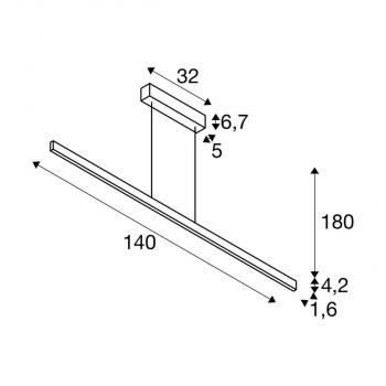 SLV ONE LINEAR 140 Pendelleuchte, 35W, 2700/3000K, weiß (1006189)